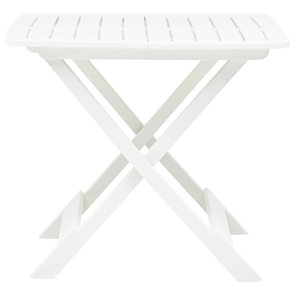 White plastic folding garden table 79x72x70 cm