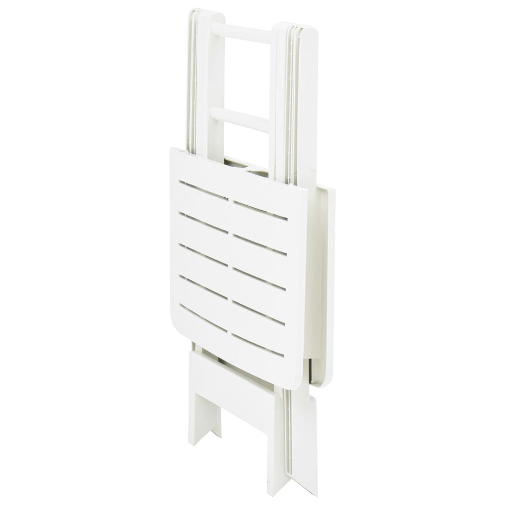 White plastic folding garden table 79x72x70 cm