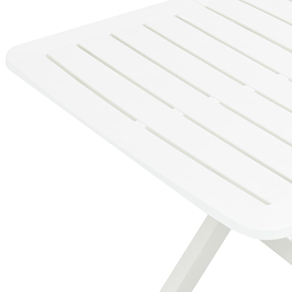 White plastic folding garden table 79x72x70 cm