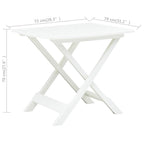 White plastic folding garden table 79x72x70 cm
