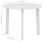 Mesa de jardín de plástico blanco 89 cm