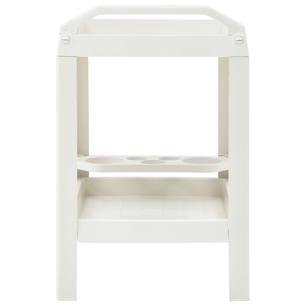 Carrito de bebidas plástico blanco 69x53x72 cm