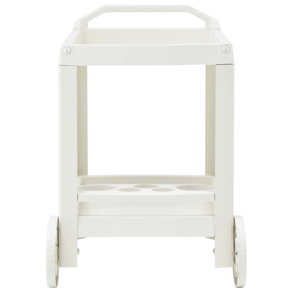 Carrito de bebidas plástico blanco 69x53x72 cm