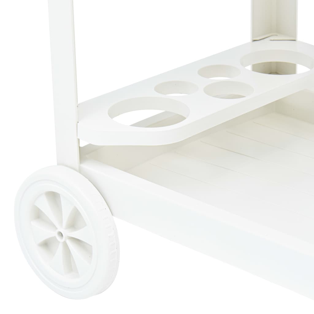Carrito de bebidas plástico blanco 69x53x72 cm