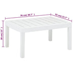 Mesa de jardín de plástico blanco 78x55x38 cm
