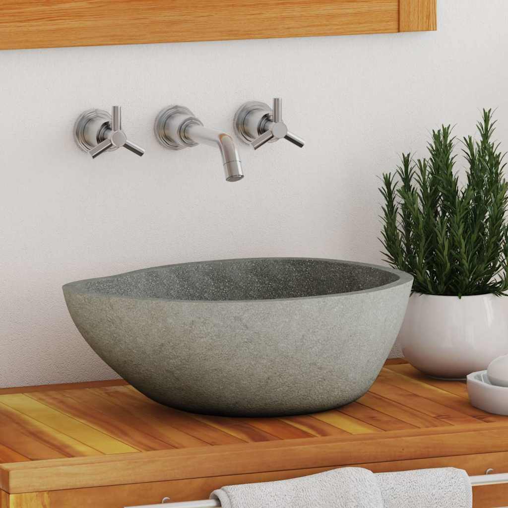 Lavabo de piedra de río
