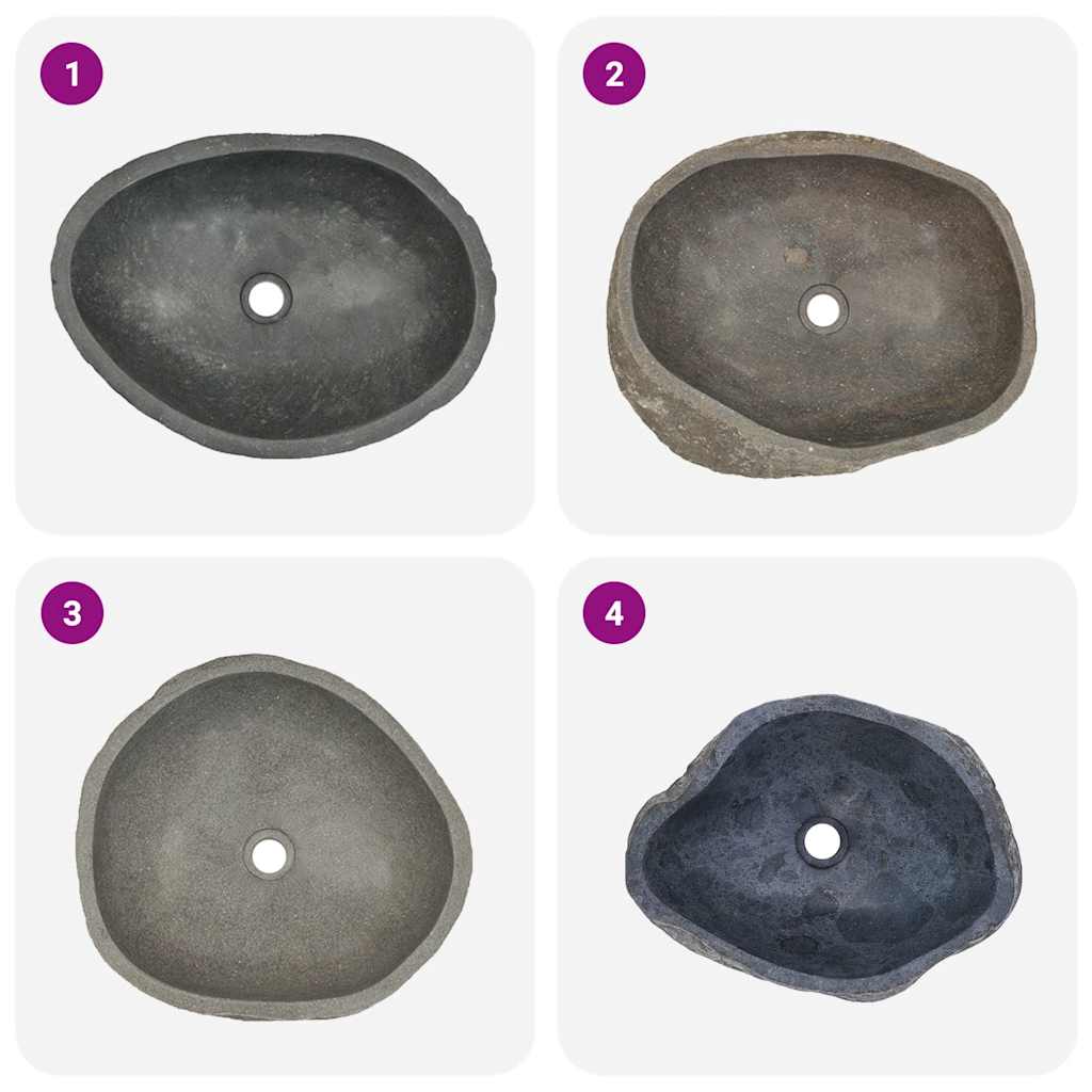 Lavabo ovalado piedra de río (45-53)x(34-41) cm