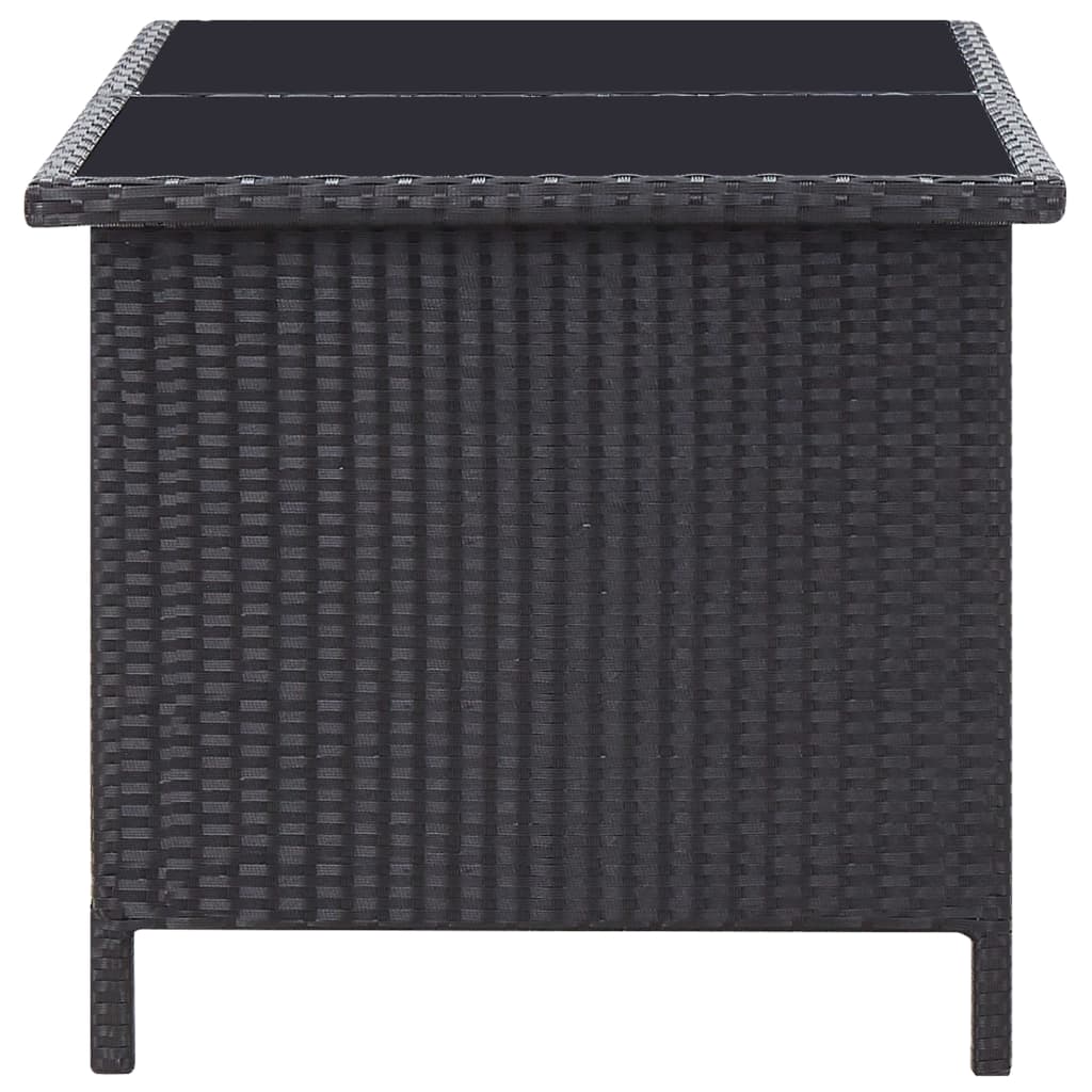 Set muebles de jardín 6 piezas y cojines ratán sintético negro