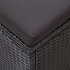 Set muebles de jardín 6 piezas y cojines ratán sintético negro