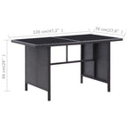 Set muebles de jardín 6 piezas y cojines ratán sintético negro