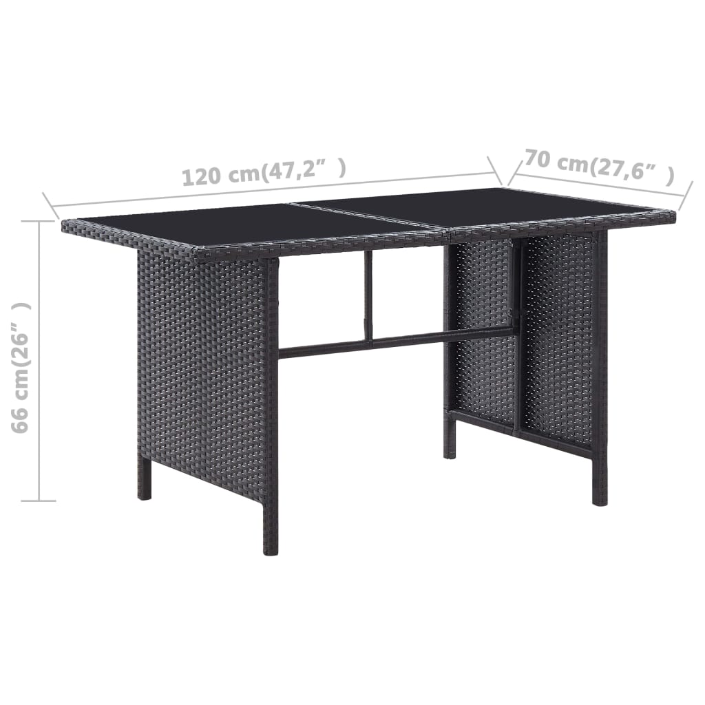 Set muebles de jardín 6 piezas y cojines ratán sintético negro