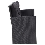 Set muebles de jardín 6 piezas y cojines ratán sintético negro