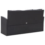 Set muebles de jardín 6 piezas y cojines ratán sintético negro