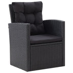 Set muebles de jardín 6 piezas y cojines ratán sintético negro