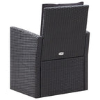 Set muebles de jardín 6 piezas y cojines ratán sintético negro