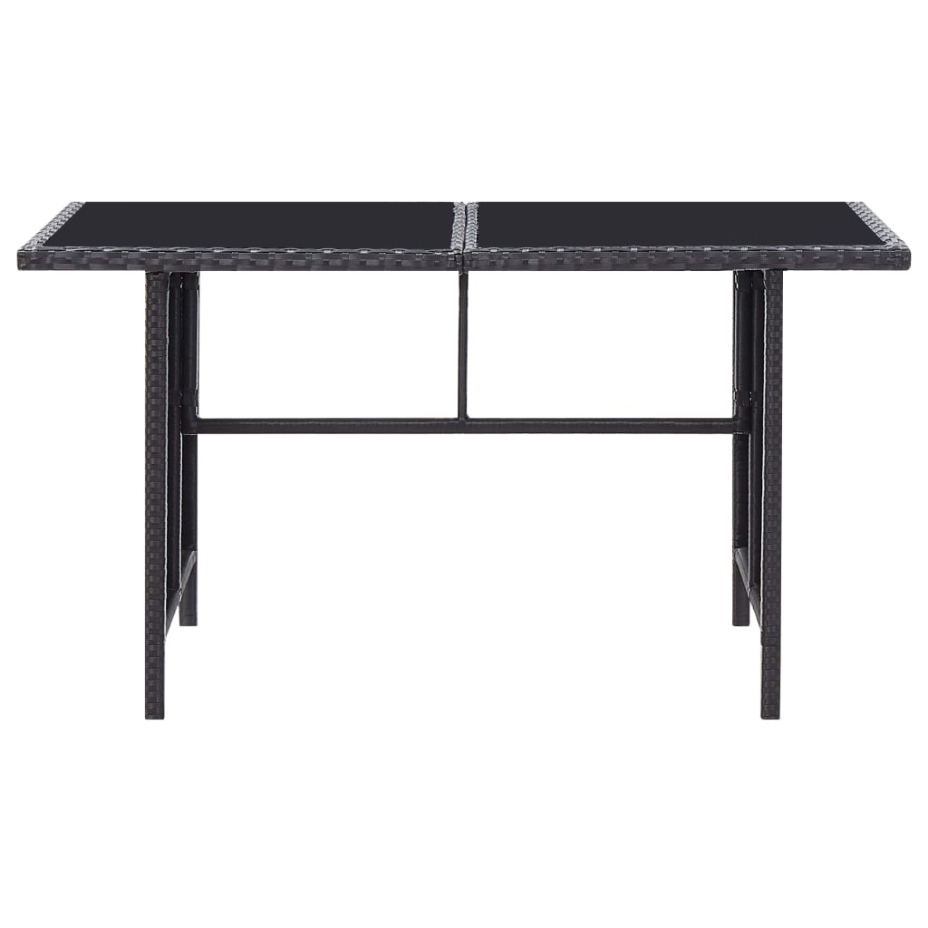 Set muebles de jardín 6 piezas y cojines ratán sintético negro