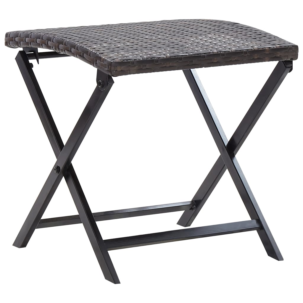 Taburete plegable ratán sintético gris