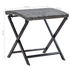 Taburete plegable ratán sintético gris