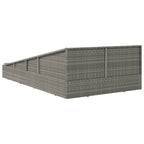 Tumbona cama de jardín ratán sintético gris 110x200 cm