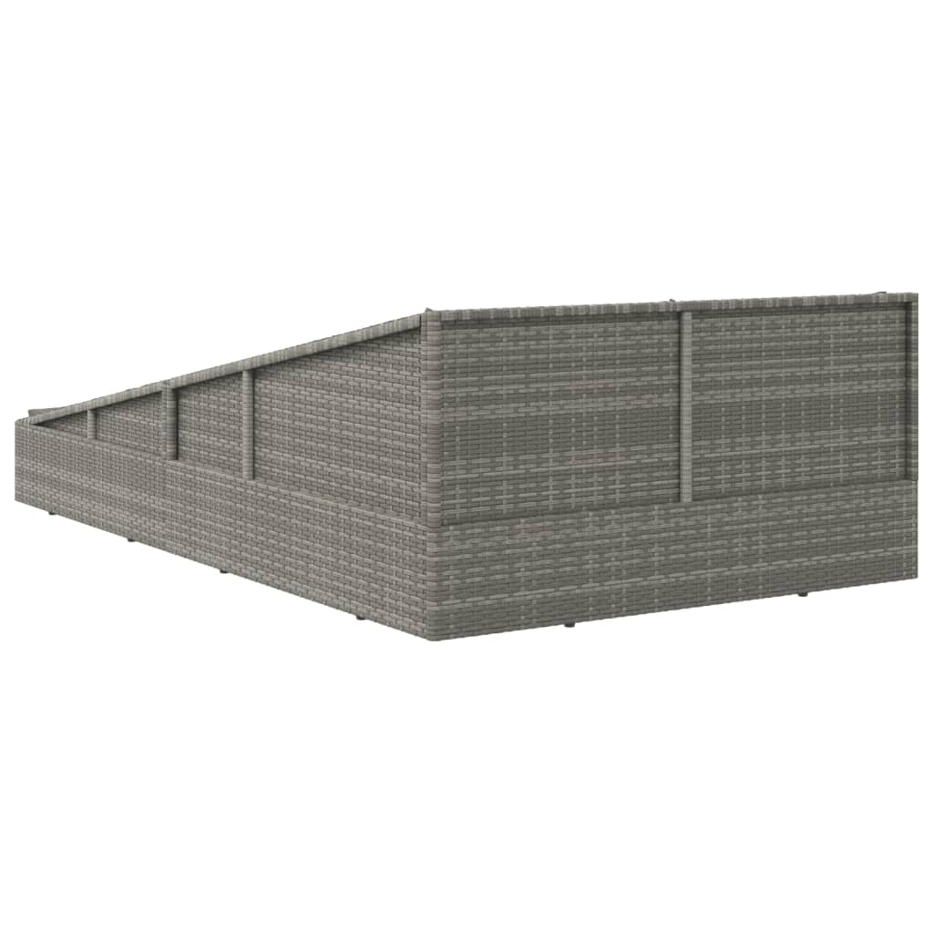 Tumbona cama de jardín ratán sintético gris 110x200 cm
