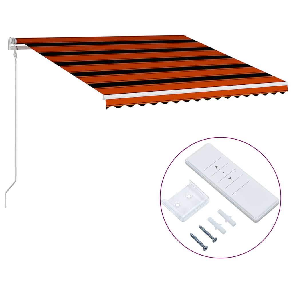Toldo automático retráctil naranja y marrón 400x300 cm