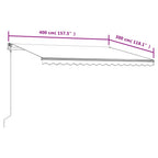 Toldo automático retráctil naranja y marrón 400x300 cm
