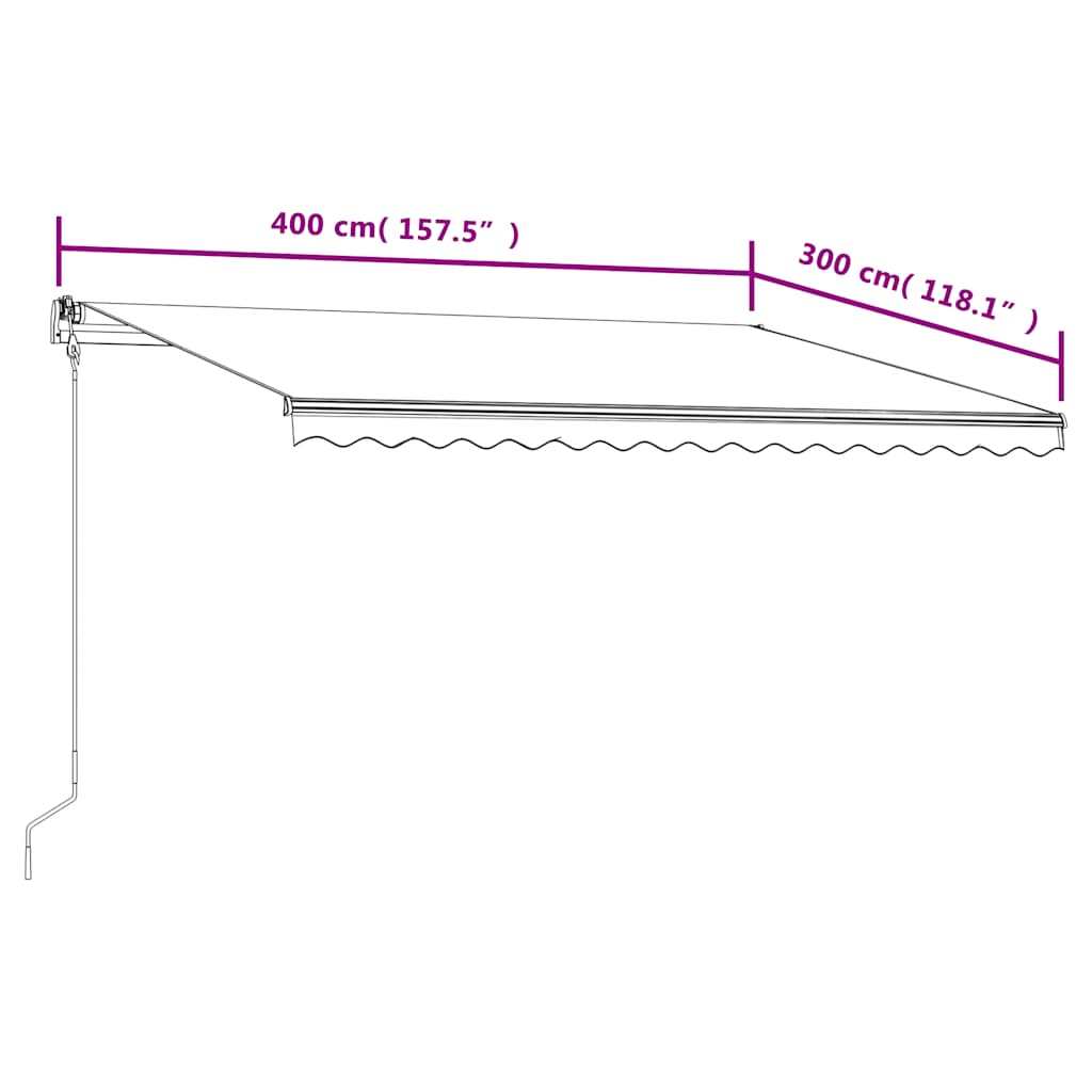 Toldo automático retráctil naranja y marrón 400x300 cm