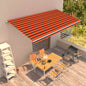 Toldo automático retráctil naranja y marrón 400x300 cm