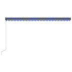 Toldo con LED y sensor de viento azul y blanco 500x300 cm