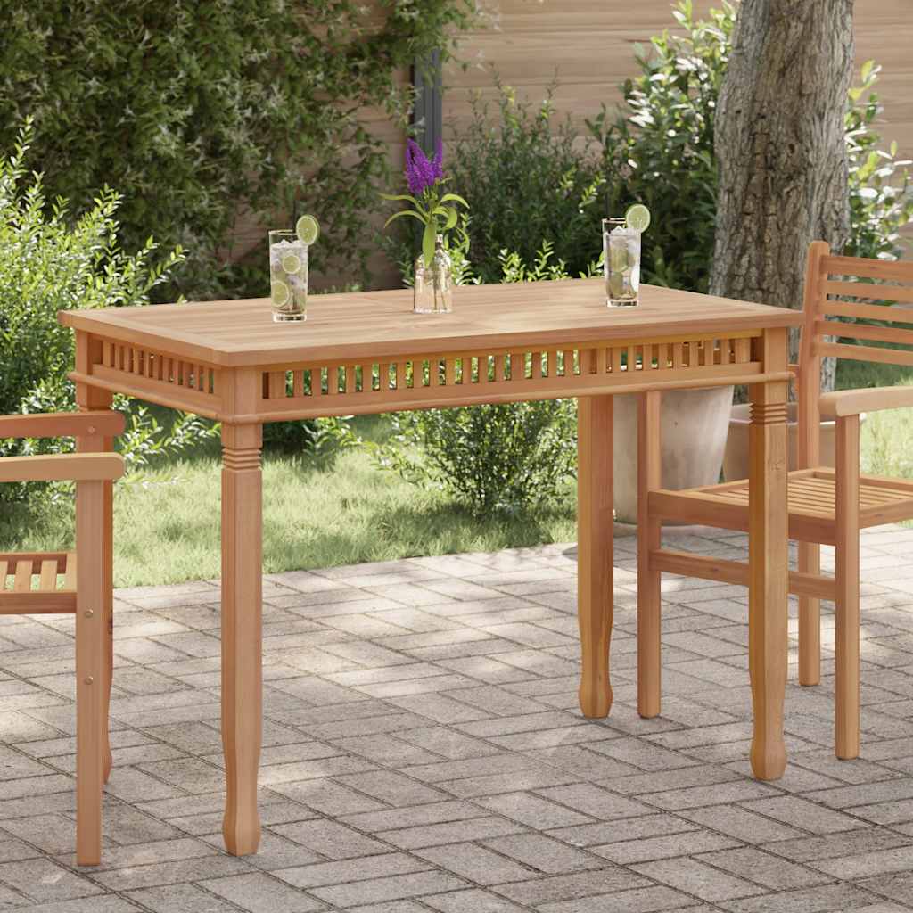 Mesa de comedor de jardín madera maciza de teca 120x65x80 cm