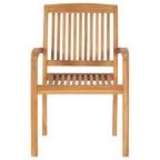 Sillas de comedor de jardín apilables 2 uds madera maciza teca