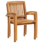 Sillas de comedor de jardín apilables 2 uds madera maciza teca