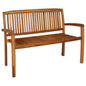 Solid Teak 2-Seater Garden Bench 120 cm