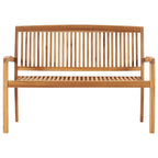 Banco de jardín 2 plazas madera maciza de teca 120 cm