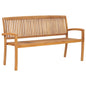 Solid Teak 2-Seater Garden Bench 120 cm