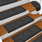 Alfombra autoadhesiva escalera sisal 15 uds antracita 56x17x3cm