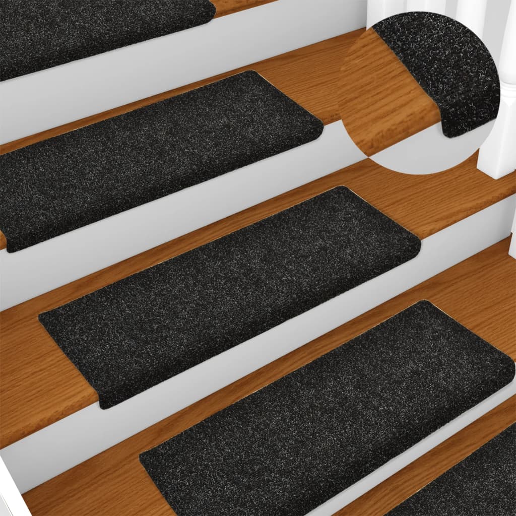 Alfombrillas para escaleras 10 unidades 56x17x3 cm Azul Semicircular