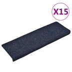 Alfombrillas para escaleras 10 unidades 56x17x3 cm Azul Semicircular