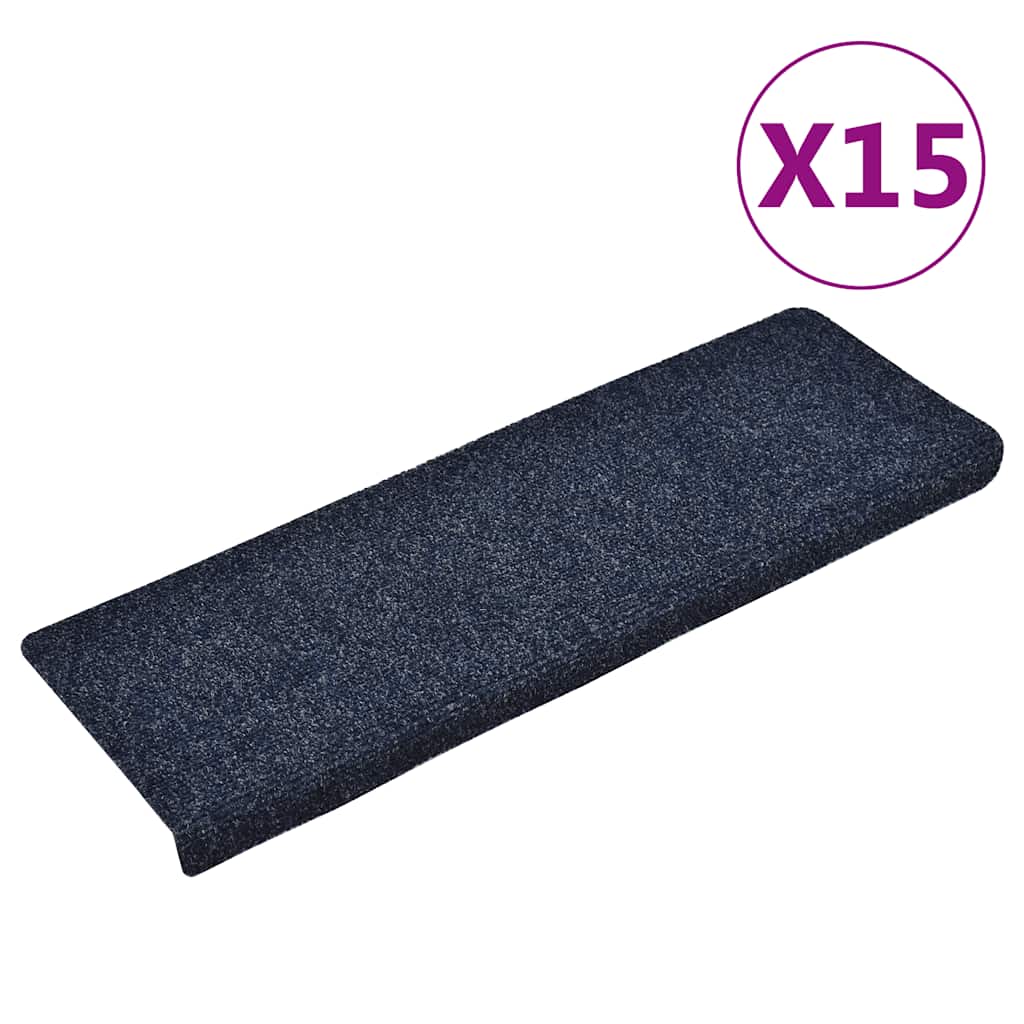 Alfombrillas para escaleras 10 unidades 56x17x3 cm Azul Semicircular