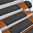 Alfombrillas para escaleras 15 unidades 65x21x4 cm Azul Mar Borde Rectangular