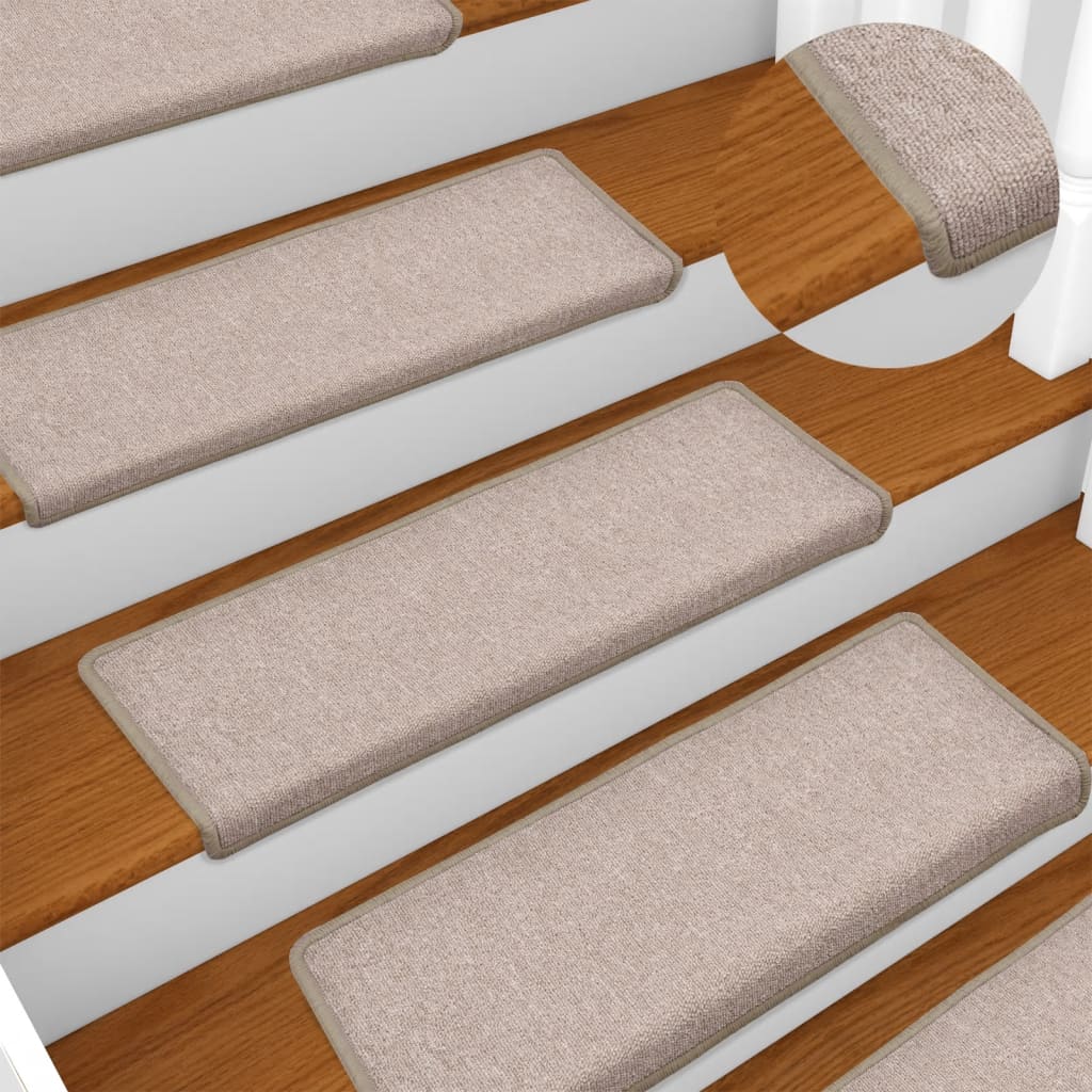 Alfombrillas para escaleras 15 unidades 65x21x4 cm Azul Mar Borde Rectangular