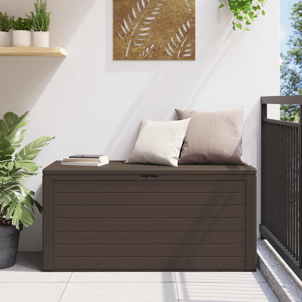Caja de almacenaje para jardín gris antracita 114x47x60 cm