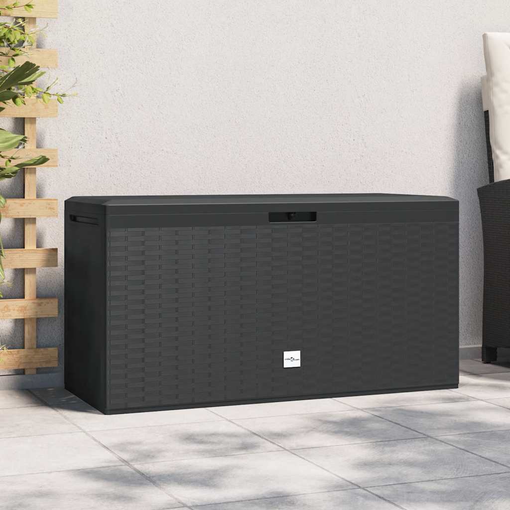 Caja de almacenaje para jardín gris antracita 114x47x60 cm