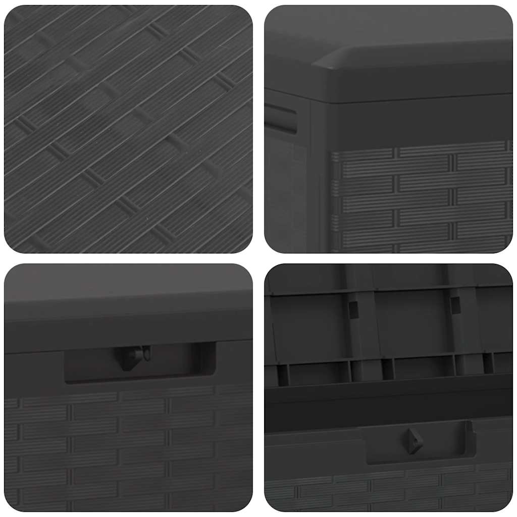Caja de almacenaje para jardín gris antracita 114x47x60 cm