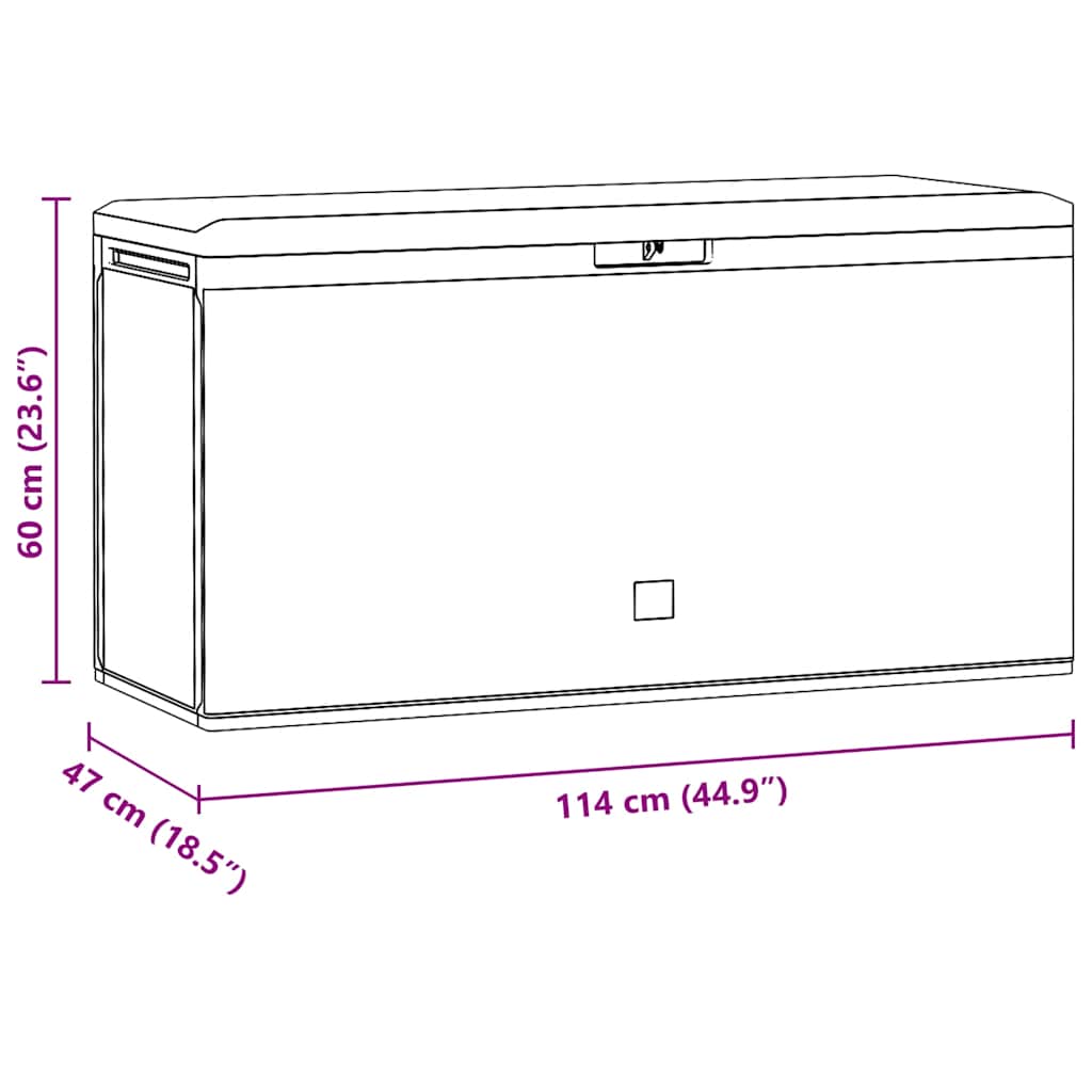 Caja de almacenaje para jardín gris antracita 114x47x60 cm
