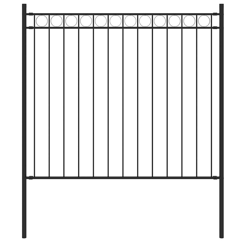 ASSEN garden fence, steel, 1.7 x 0.8 m, black