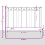 ASSEN garden fence, steel, 1.7 x 0.8 m, black