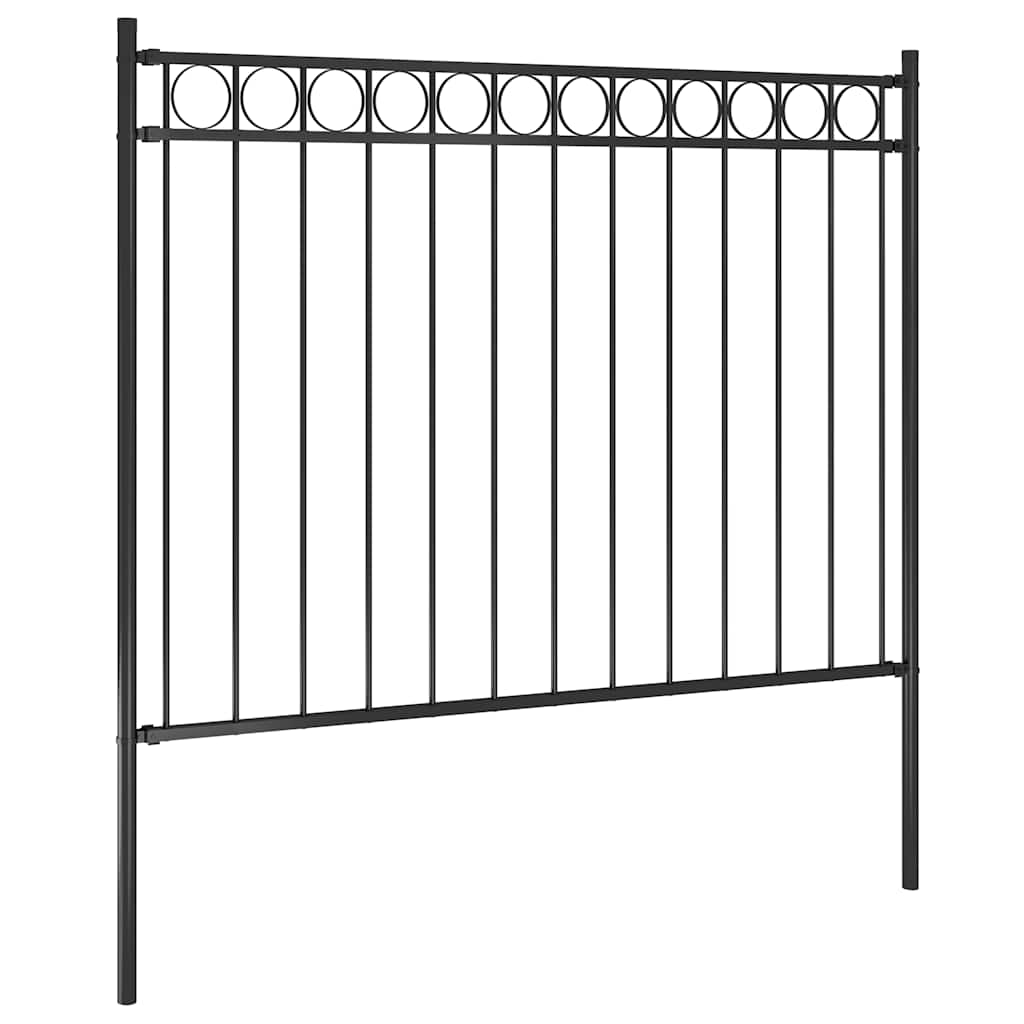 Valla de jardín ASSEN de acero, 1,7 x 1 m, negro
