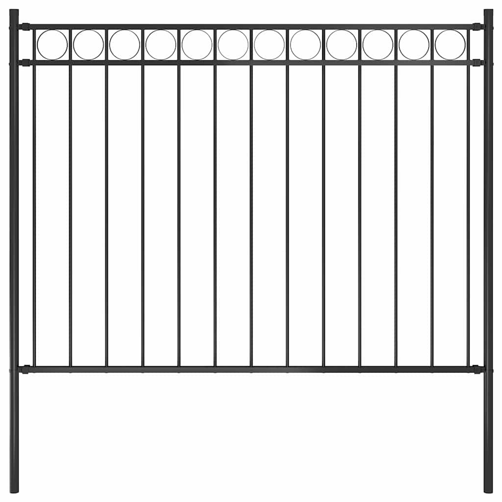 Valla de jardín ASSEN de acero, 1,7 x 1 m, negro