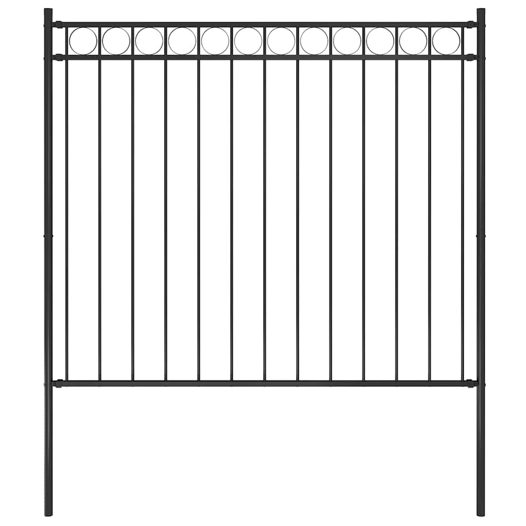 Valla de jardín ASSEN de acero, 1,7 x 1 m, negro